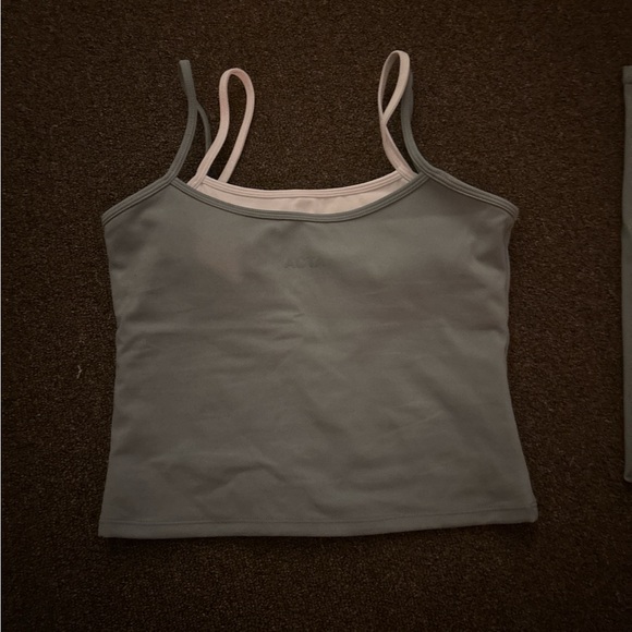 Acta Tops - ACTA Double-Strap Tank Top and leggings in Teal and white